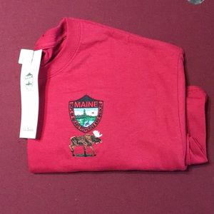 LL Bean Maine IFW Large T-Shirt Red w/ Moose NWT
